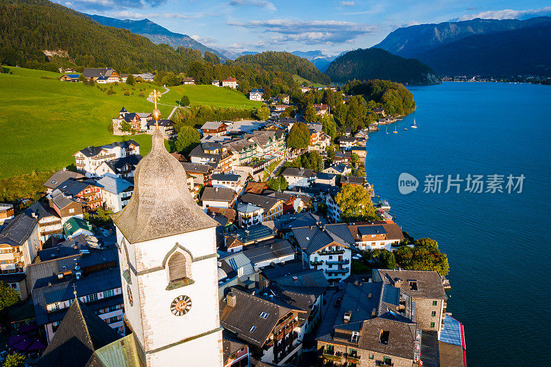 圣沃尔夫冈和小镇圣沃尔夫冈im Salzkammergut，上奥地利，奥地利，欧洲